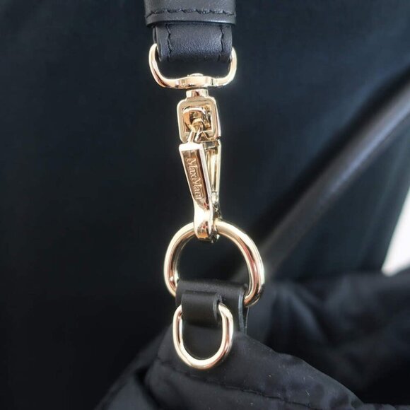 Max Mara Marine Quilted Nylon Tote Black Large Crossbody Bag - Picture 3 of 16